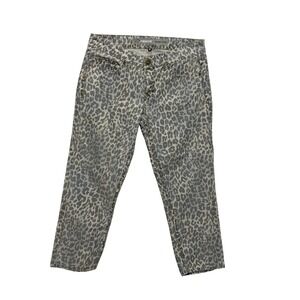Jordache Women Skinny Crop Jeans 6 Leopard Print Y2K Retro Indie Statement Denim